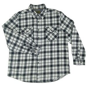 Anchorage Expedition Men Heavy Flannel Shirt XL Grey Plaid Outdoor Thick Cotton